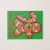 Merry Christmas, Gingerbread man, Pixelart, Pixel  Puzzle (Horizontal)