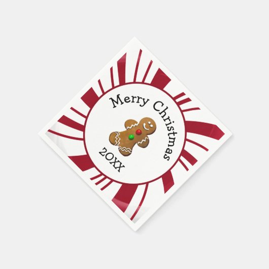 Merry Christmas Gingerbread Man Serviette (Ecke)