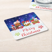 Merry Christmas – Gingerbread Train Rechteckiger Pappuntersetzer (angewinkelt)