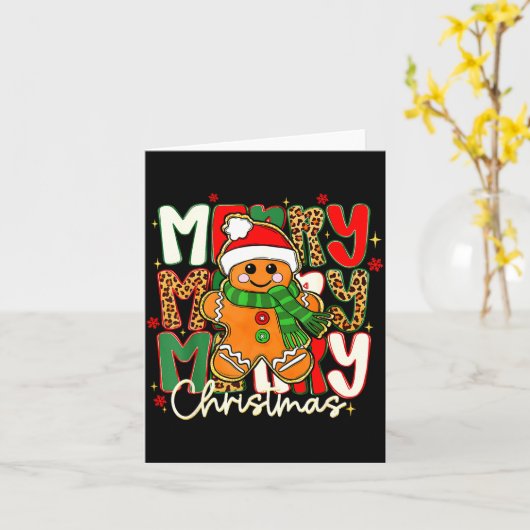 Merry Christmas Gingerbread Xmas Coquette Tis The  Karte (Gelbe Blume)