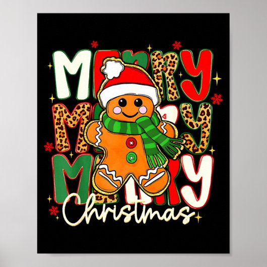 Merry Christmas Gingerbread Xmas Coquette Tis The  Poster (Vorne)