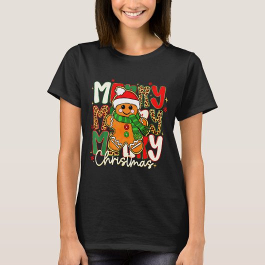 Merry Christmas Gingerbread Xmas Coquette Tis The  T-Shirt (Vorderseite)