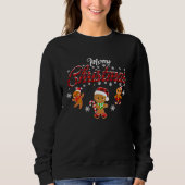 Merry Christmas Gingerbread Xmas Red Plaid Cookie  Sweatshirt (Vorderseite)