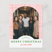 MERRY CHRISTMAS Gingham Arch PHOTO Business Xmas Postkarte (Vorderseite)
