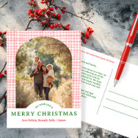 MERRY CHRISTMAS Gingham Holiday CUSTOM Arch FOTO