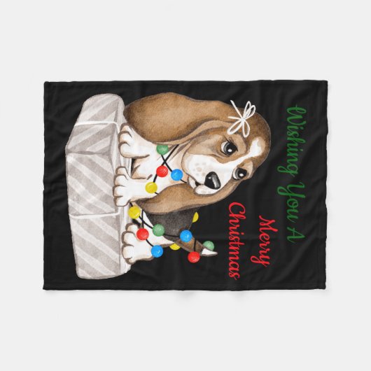 Merry Christmas Girls  Fleecedecke (Vorderseite (Horizontal))