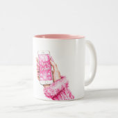 Merry Christmas Girly Glam Pink Nails Zweifarbige Tasse (VorderseiteRechts)