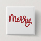 Merry Christmas Glitter Holiday Button (Vorderseite)