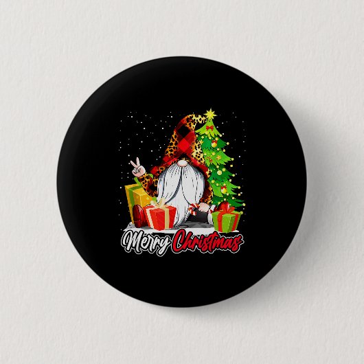 Merry Christmas Gnome Family Matching Pajama Xmas Button (Vorderseite)