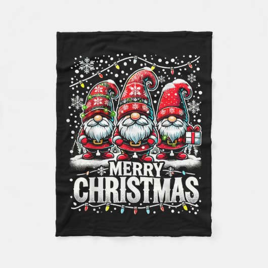 Merry Christmas Gnome Funny Family Christmas Fleecedecke (Vorderseite)
