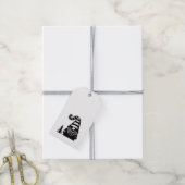 Merry Christmas Gnome Grunge Chic Black & White Geschenkanhänger (Mit Garn)