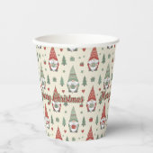 Merry Christmas Gnome Holiday Paper Cups Pappbecher (Vorderseite)