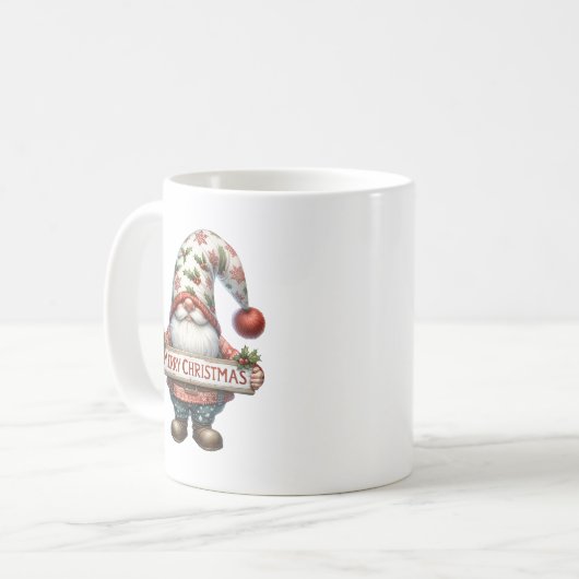 Merry Christmas Gnome Kaffeetasse (Vorderseite Links)