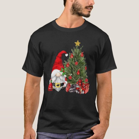Merry Christmas  Gnome With Christmas Tree Xmas T-Shirt (Vorderseite)