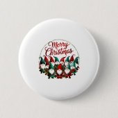 Merry Christmas Gnomes  Button (Vorderseite)