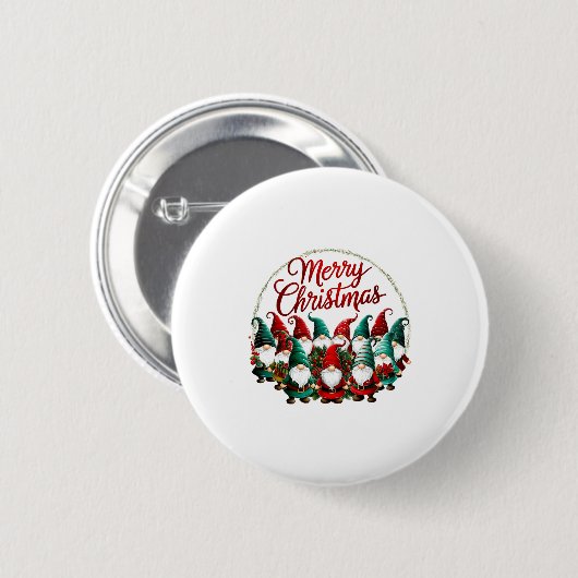 Merry Christmas Gnomes Button (Vorne & Hinten)