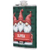 Merry Christmas Gnomes in Truck Flachmann (Links)