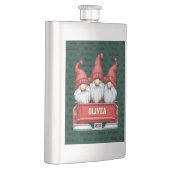 Merry Christmas Gnomes in Truck Flachmann (Rechts)