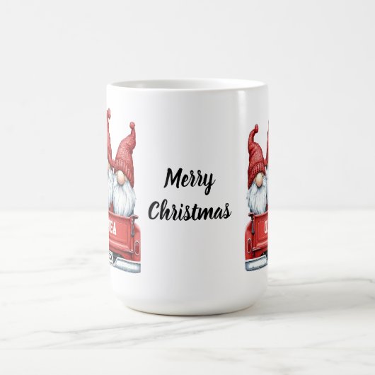 Merry Christmas Gnomes in Truck Kaffeetasse (Mittel)