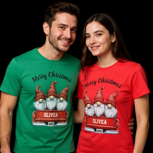 Merry Christmas Gnomes in Truck T-Shirt