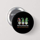 Merry Christmas Gnomes Light Family Gnome Xmas Mat Button (Vorne & Hinten)