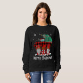 Merry Christmas Gnomes Santa Reindeer Plaid Truck  Sweatshirt (Vorne ganz)