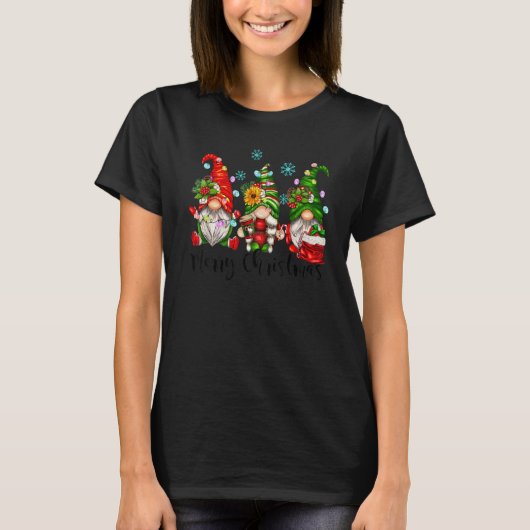 Merry Christmas Gnomes Three Gnomes Happy Christma T-Shirt (Vorderseite)