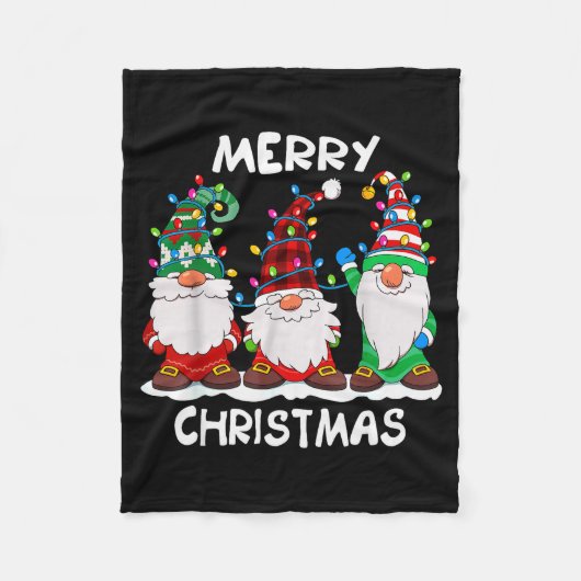 Merry Christmas Gnomes Xmas Family Men Women Fleecedecke (Vorderseite)