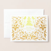 MERRY CHRISTMAS GOLD BOTANICAL FOTO FOLIENKARTE (Vorderseite mit Umschlag)