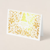 MERRY CHRISTMAS GOLD BOTANICAL FOTO FOLIENKARTE (Vorderseite)