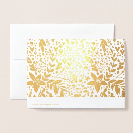 MERRY CHRISTMAS GOLD BOTANICAL FOTO FOLIENKARTE (Rückseite mit Umschlag)