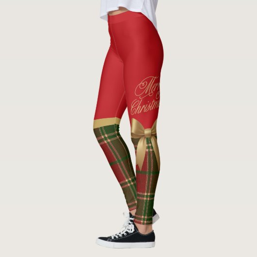 Merry Christmas Gold Bow Leggings (Links)