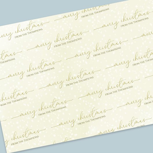 Merry Christmas Gold Calligraphy Script Custom Geschenkpapier Set