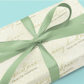 Merry Christmas Gold Calligraphy Script Custom Geschenkpapier Set