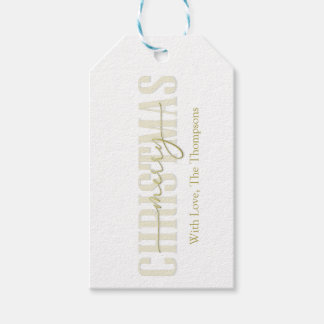 Merry Christmas Gold Calligraphy Script Geschenkanhänger