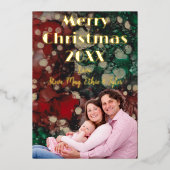 Merry Christmas Gold Folien Feiertagskarte (Vorderseite)