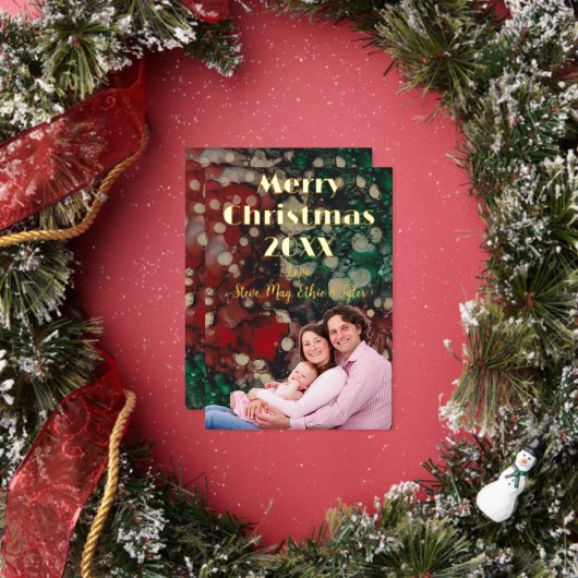 Merry Christmas Gold Folien Feiertagskarte (Insitu)