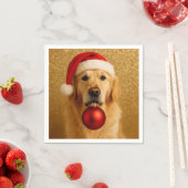 Merry Christmas Golden Retriever card. Serviette (Beispiel)