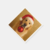 Merry Christmas Golden Retriever card. Serviette (Ecke)