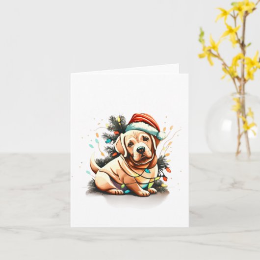 Merry Christmas Golden Retriever Puppy Karte (Gelbe Blume)