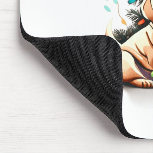 Merry Christmas Golden Retriever Puppy Mousepad (Ecke)