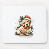 Merry Christmas Golden Retriever Puppy Mousepad (Vorne)