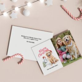 MERRY CHRISTMAS GOLDEN RETRIEVER SINGLE FOTO FEIERTAGSKARTE