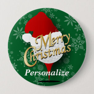 Merry Christmas Golf Ball Button