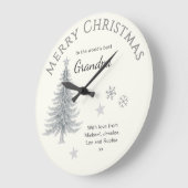 Merry Christmas Grandpa Cream Keepsake Große Wanduhr (Winkel)