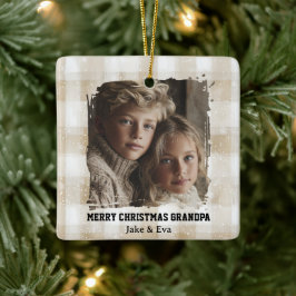 Merry Christmas Grandpa | Family Photo Ornament