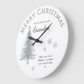 Merry Christmas Grandpa Personalized Keepsake Große Wanduhr (Winkel)