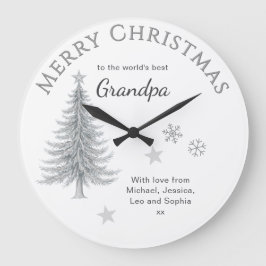 Merry Christmas Grandpa Personalized Keepsake Große Wanduhr