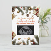 Merry Christmas Grandparents Pregnancy Invitations Einladung (Stehend Vorderseite)