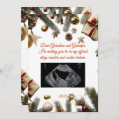 Merry Christmas Grandparents Pregnancy Invitations Einladung (Vorne/Hinten)